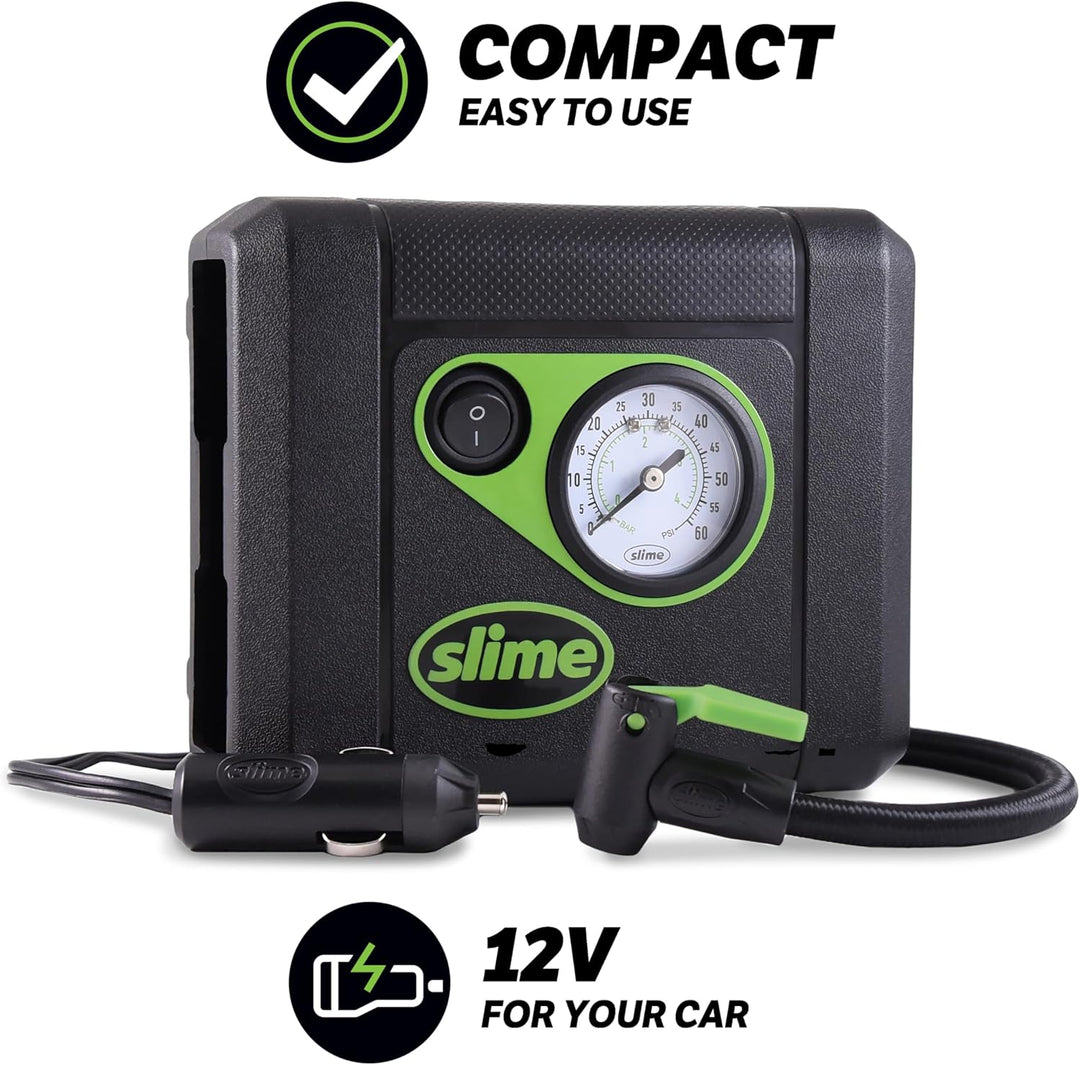 Slime Inflador de neumáticos 40060, compacto, compresor de aire por...