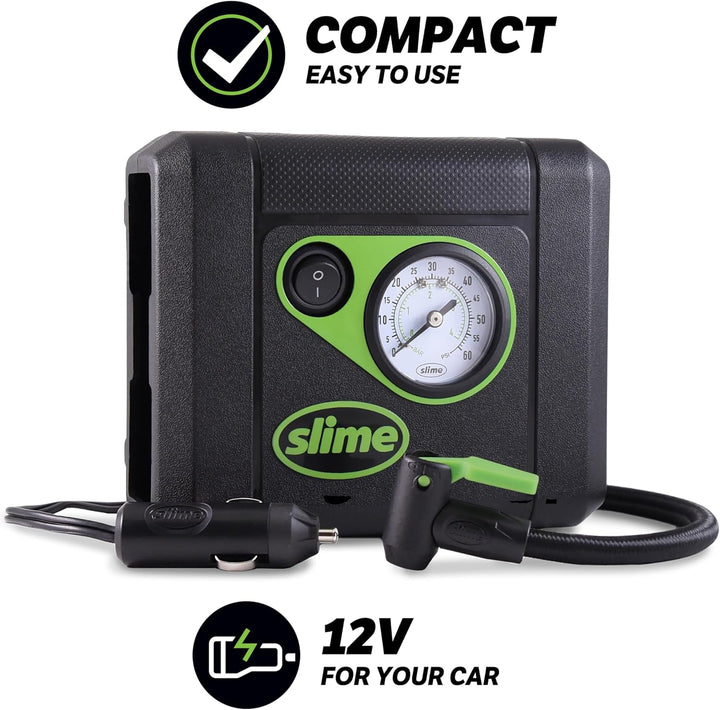 Slime Inflador de neumáticos 40060, compacto, compresor de aire por...