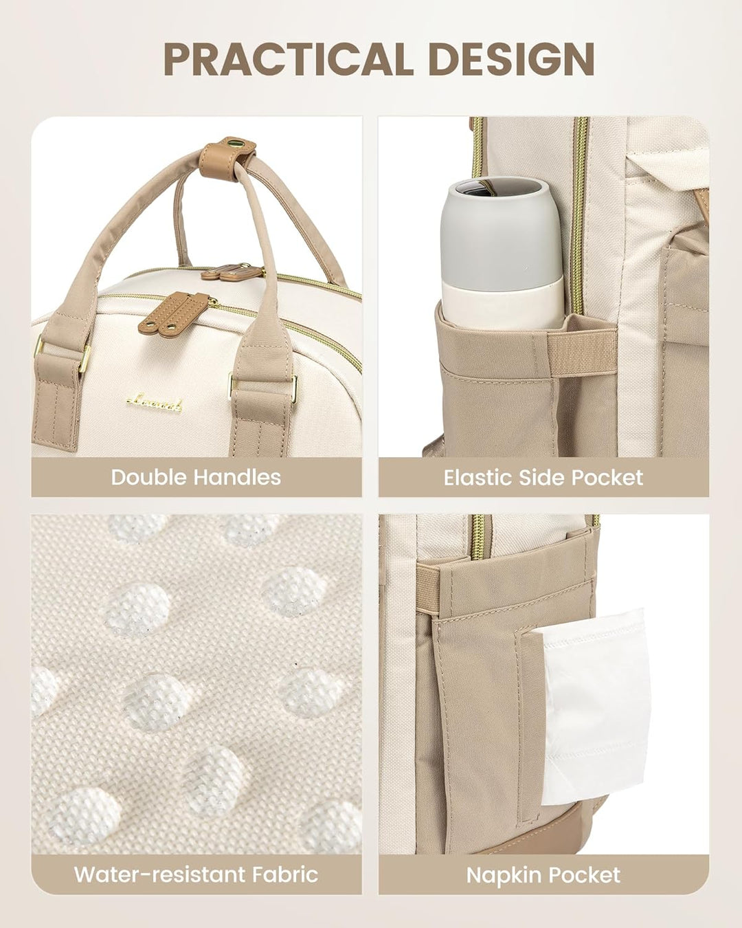 LOVEVOOK - Mochila para laptop de viaje para mujer, antirrobo, con...