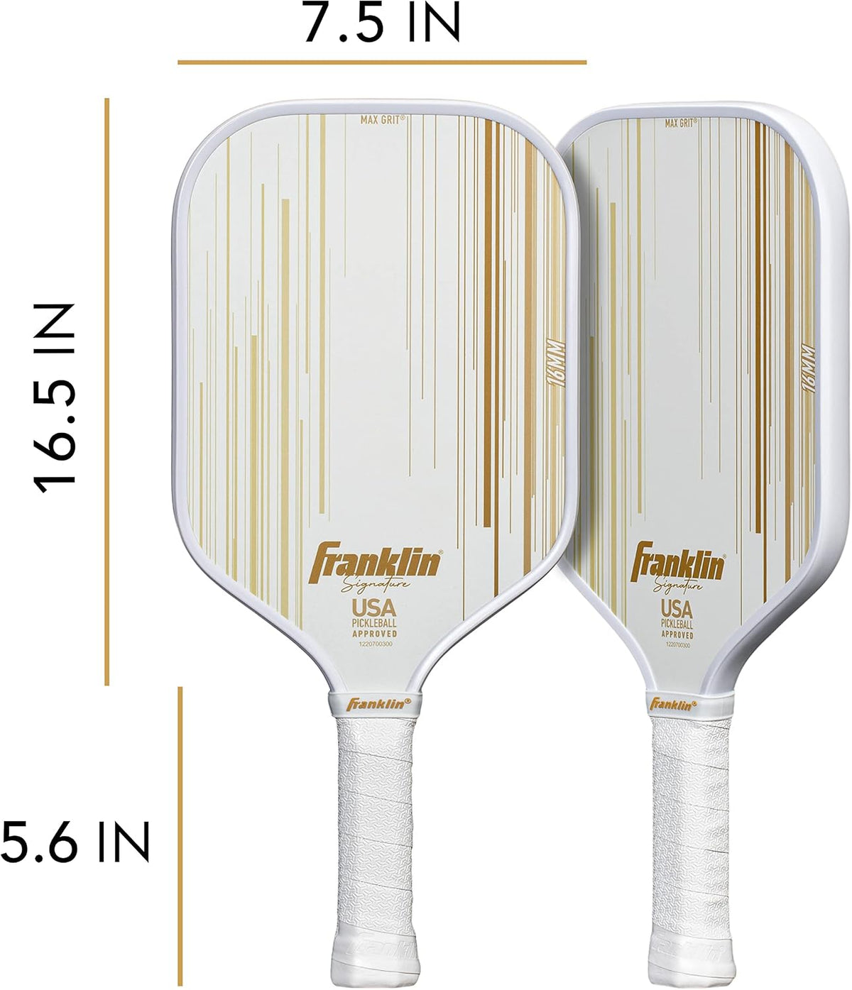 Franklin Sports Paletas Profesionales de Pickleball - Serie Signature Paleta Profesional de Pickleball con Superficie MaxGrit - Paletas de Pickleball Aprobadas para Torneos de Pickleball de EE. UU