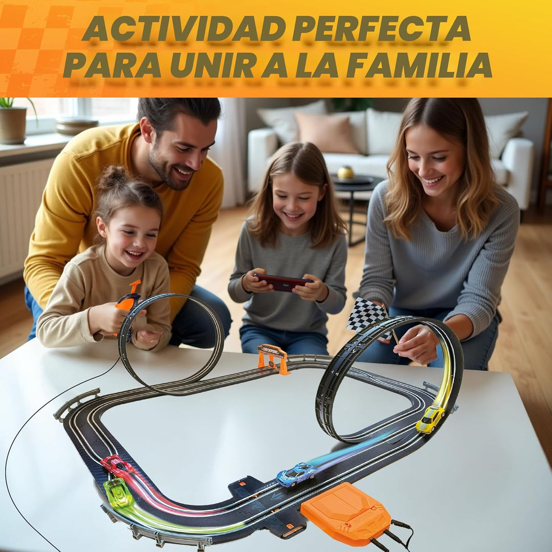 Conjuntos de pistas de carreras de coches con ranura, pistas de car...