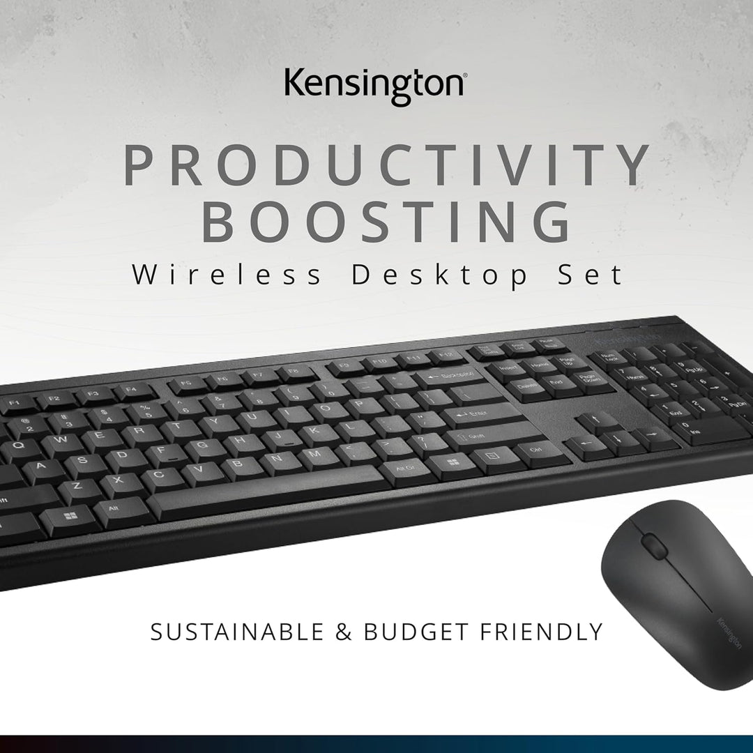 Kensington Juego de escritorio inalámbrico KM150 EQ, teclado y mous...