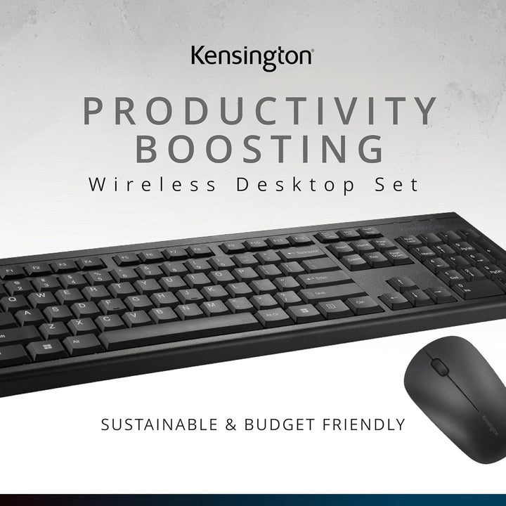 Kensington Juego de escritorio inalámbrico KM150 EQ, teclado y mous...