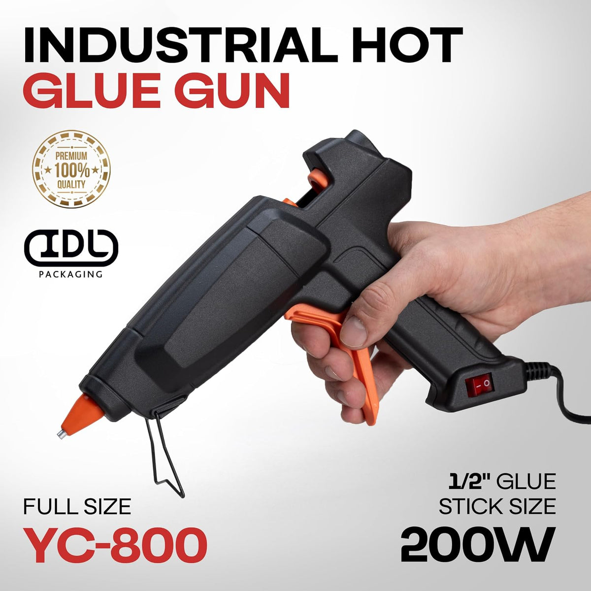 IDL Packaging Pistola de pegamento caliente de tamaño completo industrial