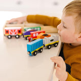 Melissa Doug Tren de madera vagones de tren