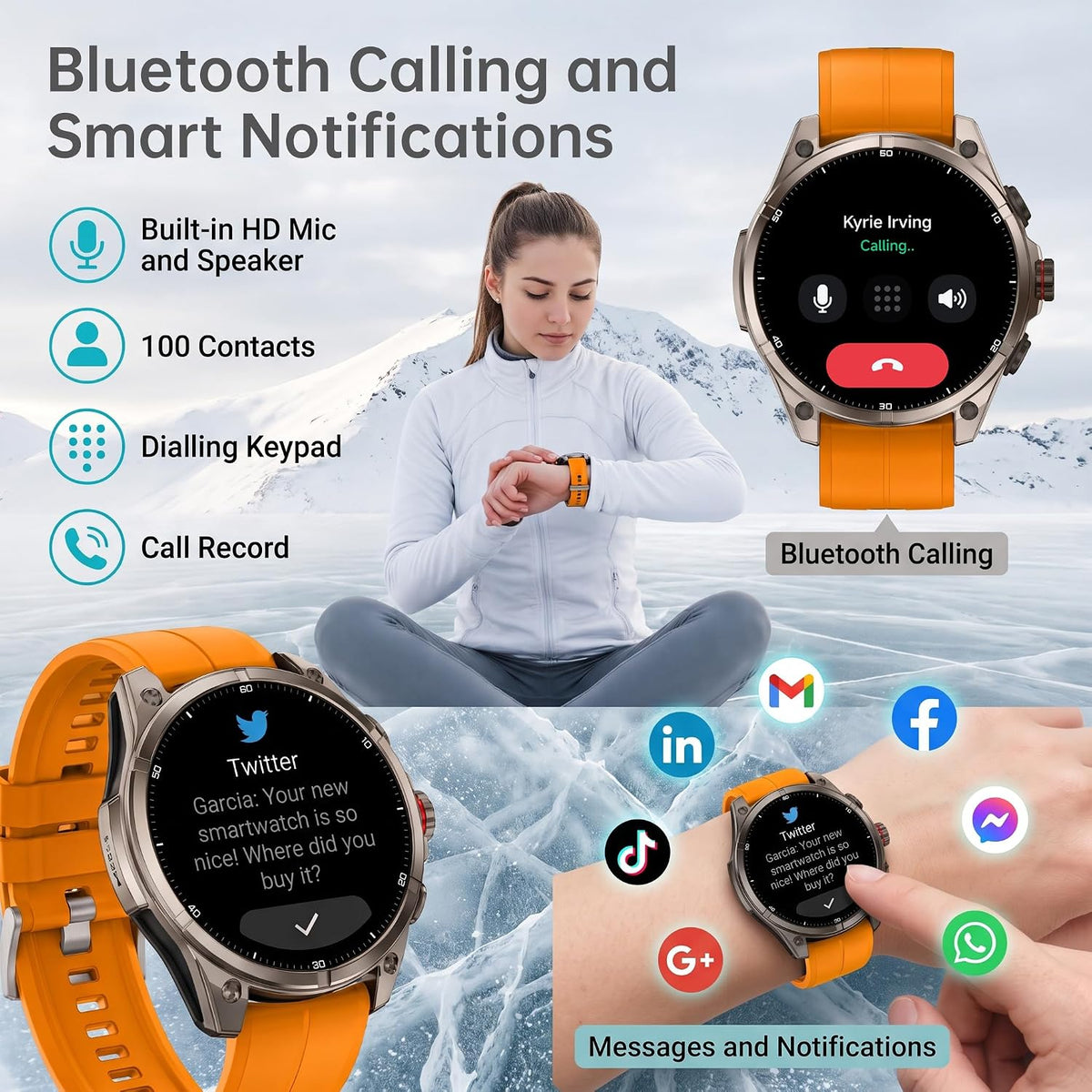 SOUYIE Smartwatch para hombres GPS Fitness Tracker Bluetooth llamada