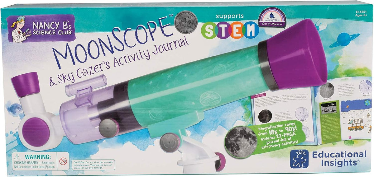Educational Insights Nancy B's Science Club MoonScope Telescopio para Niños, Juguetes STEM, Regalo para Niños y Niñas, Edades 8+