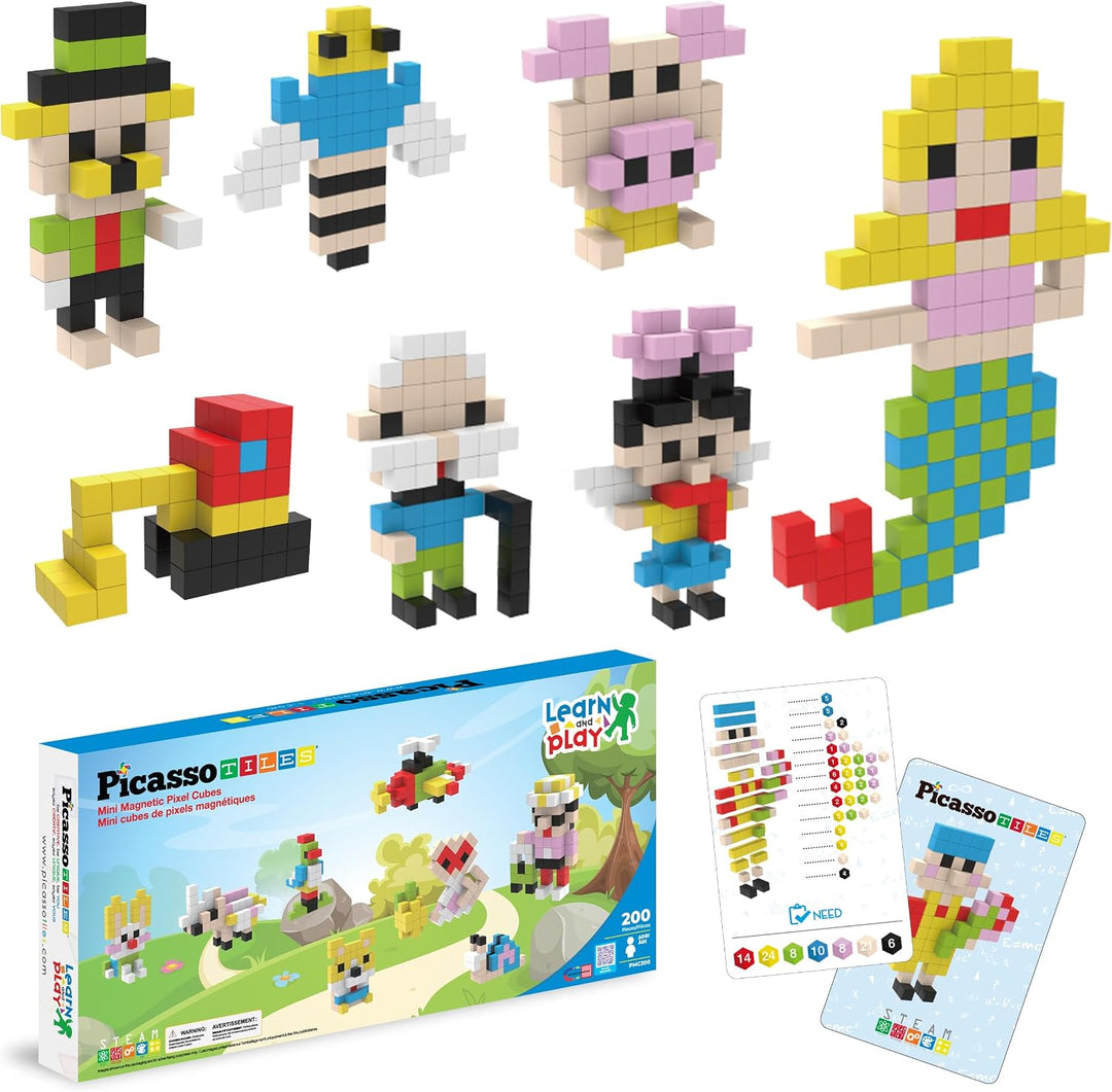 PicassoTiles 100pcs 0.5 "Pixel Puzzle Cubo Magnético Mix &amp;...