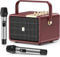 SUPNIU - Máquina de karaoke de 320 W de potencia máxima con graves profundos ricos para adultos, sistema de altavoces PA portátil Bluetooth para cantar con ajuste de graves/agudos con 2 micrófonos inalámbricos UHF para fiestas en casa, boda, al aire libre