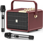 SUPNIU - Máquina de karaoke de 320 W de potencia máxima con graves profundos ricos para adultos, sistema de altavoces PA portátil Bluetooth para cantar con ajuste de graves/agudos con 2 micrófonos inalámbricos UHF para fiestas en casa, boda, al aire libre