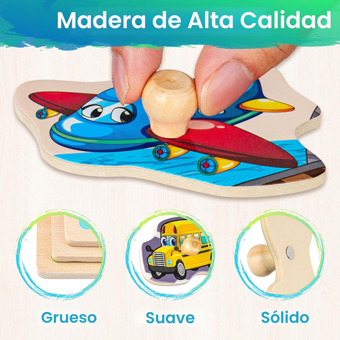 SYNARRY Rompecabezas de madera para niños pequeños de 1 a
