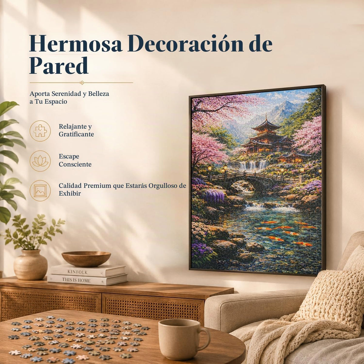 Rompecabezas para adultos, 1000 piezas, flor de cerezo, 28 x 20