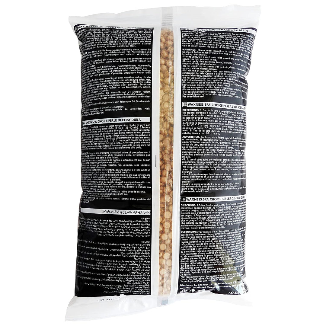 Waxness Spa Choice - Cuentas de cera dura cremosa de oro mineral, 2...