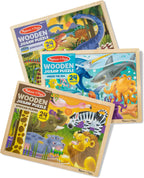 Melissa & Doug Jigsaw Puzzle Bundle (Dinosaur,Safari y Ocean)