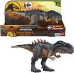 Mattel Jurassic World Figura de acción de rastreadores gigantes, juguete de dinosaurio Mapusaurus con ataque de rabieta de mordida mega, espinas traseras de evolución y juego digital