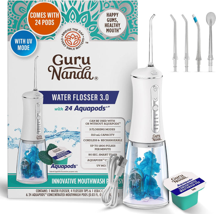 GuruNanda Irrigador dental avanzado 3.0 con irrigador dental de agu...