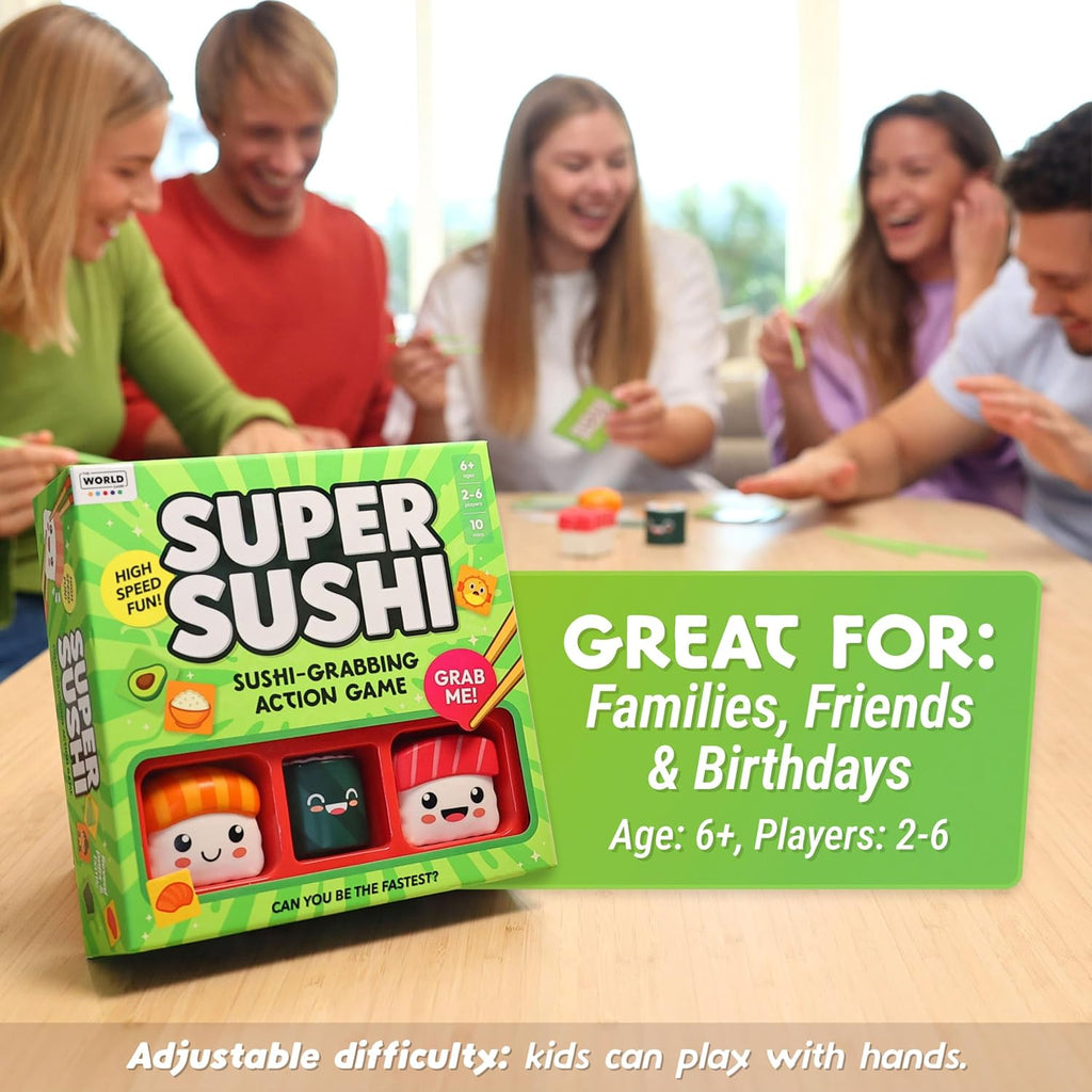 Super Sushi - Juego de cartas para familia divertida - Party Game para niños, adolescentes y adultos