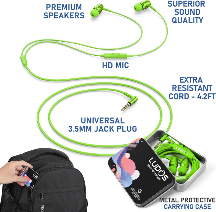 LUDOS OMNITONE Auriculares con cable in-Ear, 5 años de garantía, au...