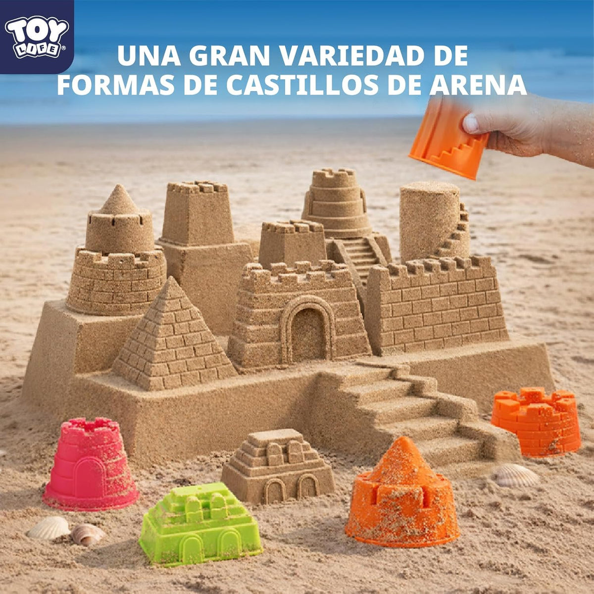 TOY Life Juego de juguetes de arena de playa de 23 piezas con autos de