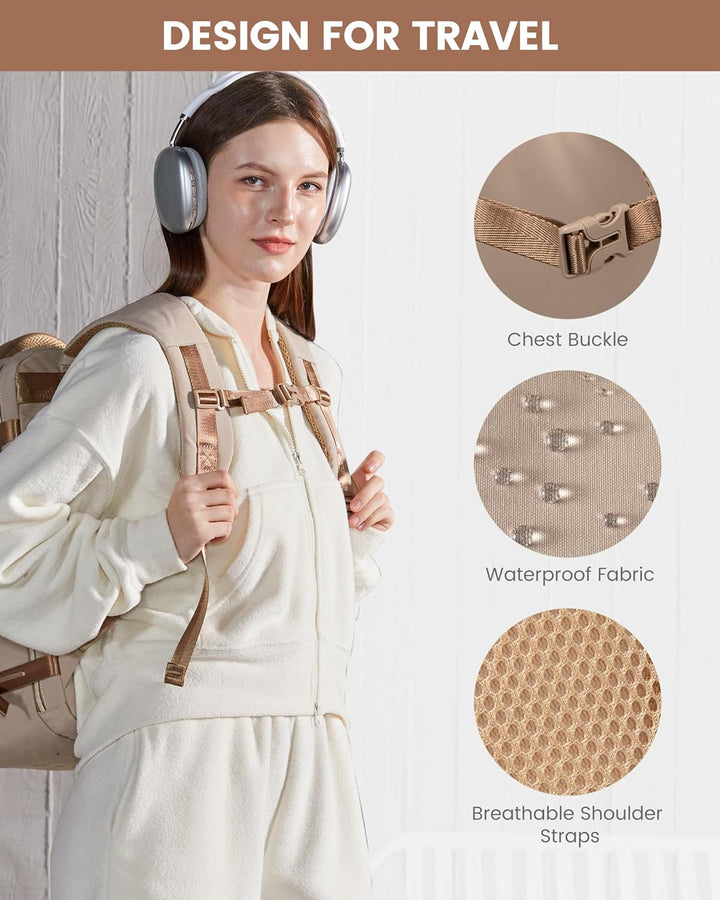 LOVEVOOK Mochila de viaje de 50L para mujeres y hombres, mochila de...