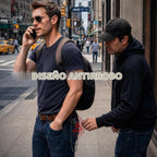 VULKIT Billetera para hombre con cadena antirrobo con bloqueo RFID, billetera triple plegable, diseño elegante, Negro, Cartera antirrobo
