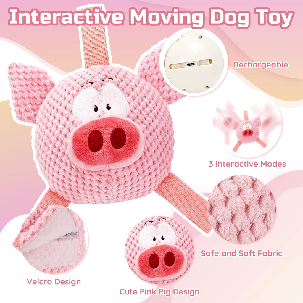 Juguete interactivo para perros en movimiento, juguete recargable para perros con modos de grabación y música, juguete automático para perros pequeños, medianos y grandes para aliviar la