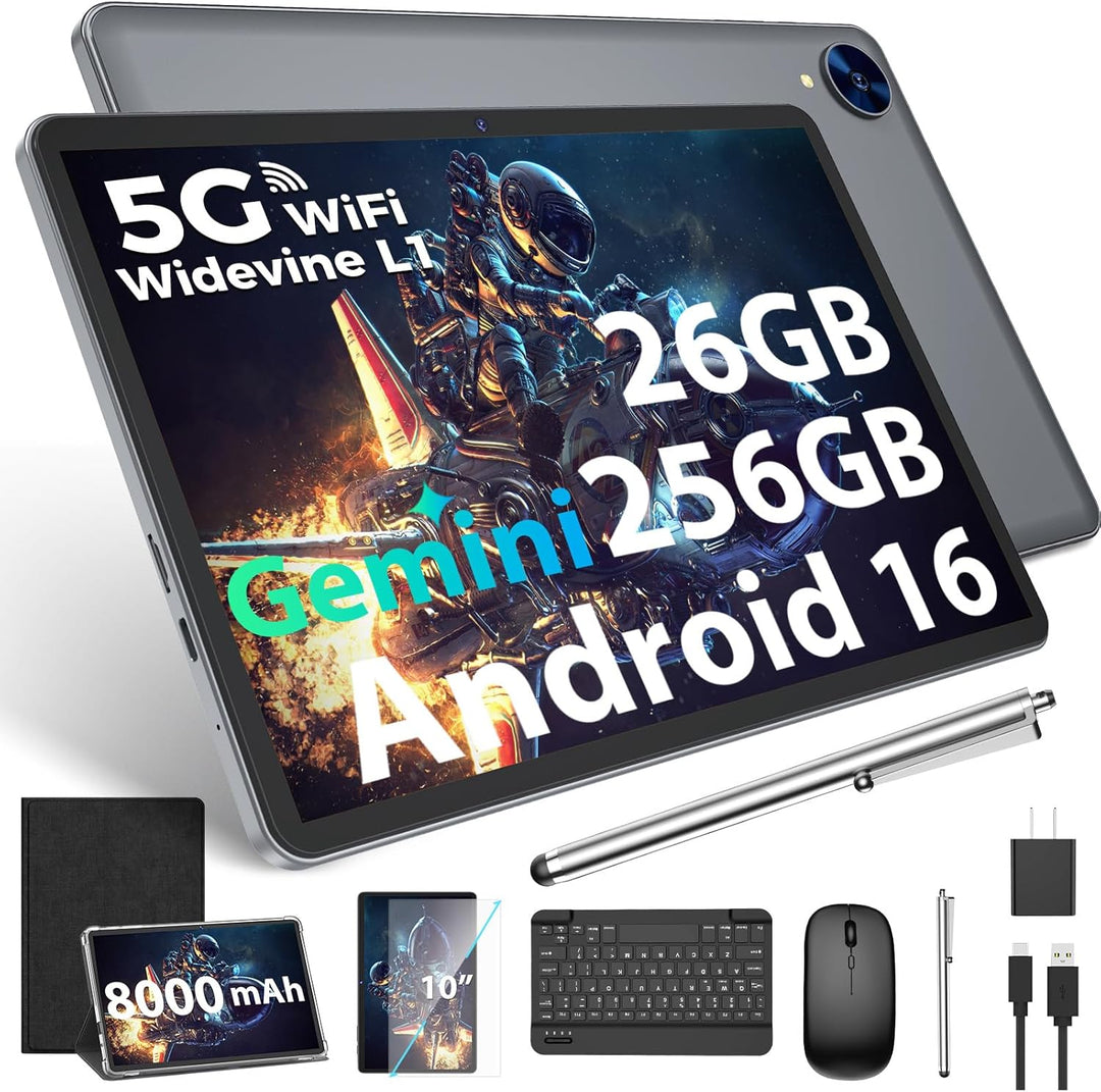 Tableta 2026 Gemini AI Android 16, Tablet de 10 pulgadas con teclad...