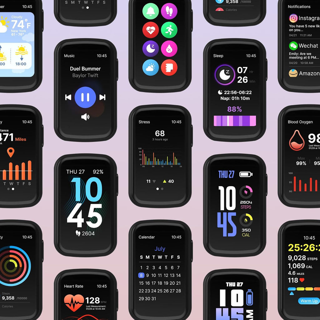 iTouch Active 5 - Reloj de seguimiento de actividad física para mujeres y hombres, monitor de frecuencia cardíaca, monitor de sueño, contador de pasos, más de 100 modos deportivos, batería de 7 días