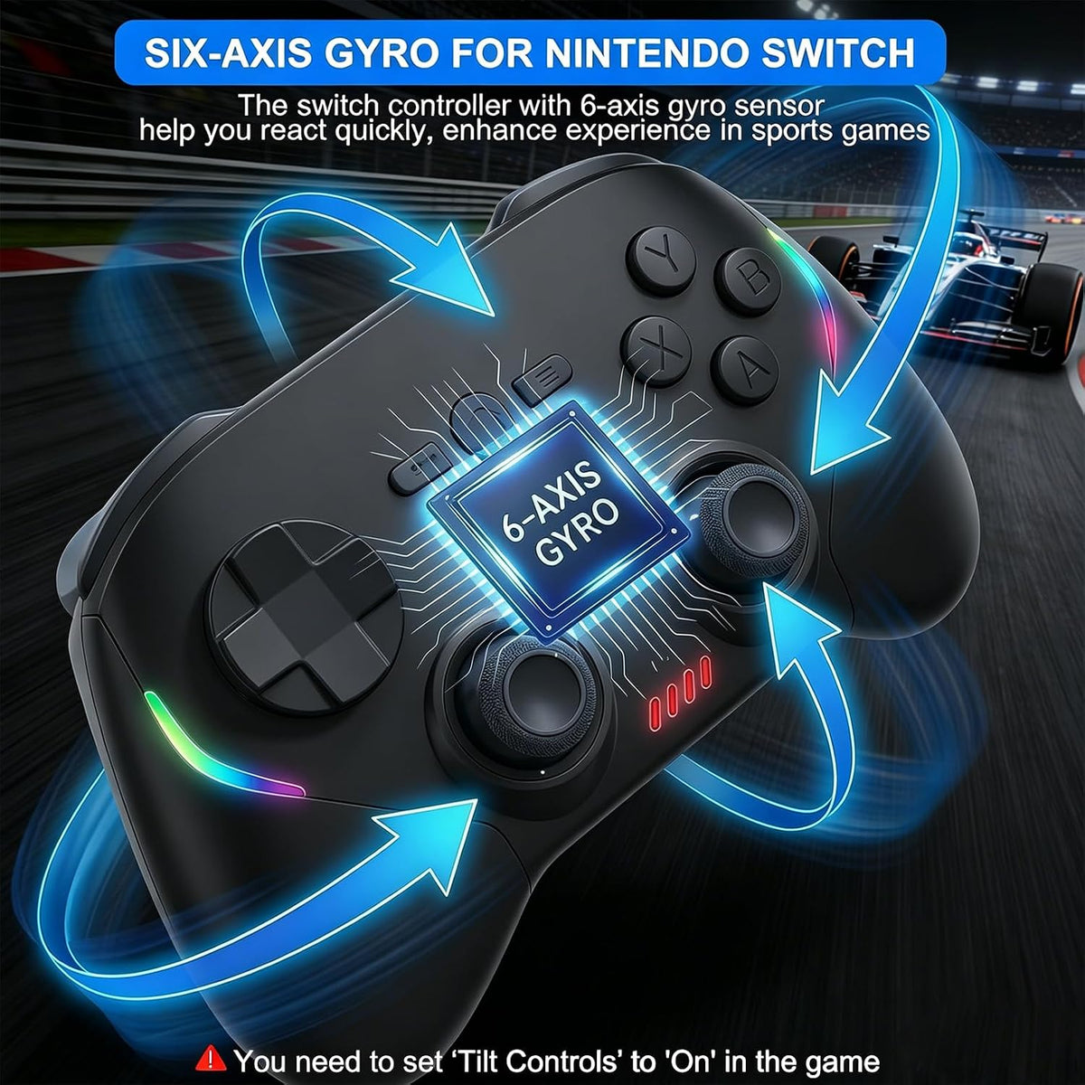 Controlador de juego inalámbrico para Android/iPhone/iPad/iOS/Tablet/Windows PC/Switch 2, Bluetooth Teléfono Móvil Gamepad con Joysticks Hall / Hall Triggers/Luces RGB/ Vibración/Giroscopio de seis