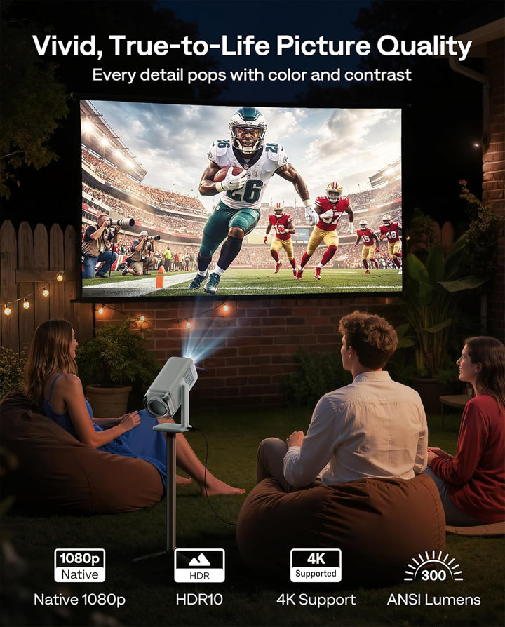 Aurzen BOOM Air - Proyector portátil Google TV con WiFi y Bluetooth...