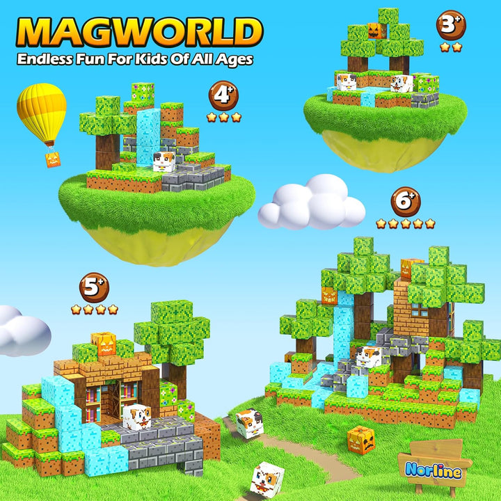 Bloques Magnéticos Norline - 100PCS Construye Mina Magworld Set de...