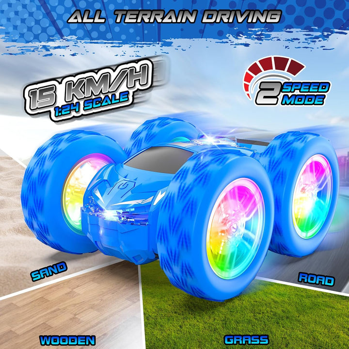 Wupuaait Auto a control remoto para niños, autos de acrobacias a co...
