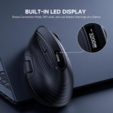 ECHTPower Ratón Vertical Ergonómico, Ratón Inalámbrico Recargable c...