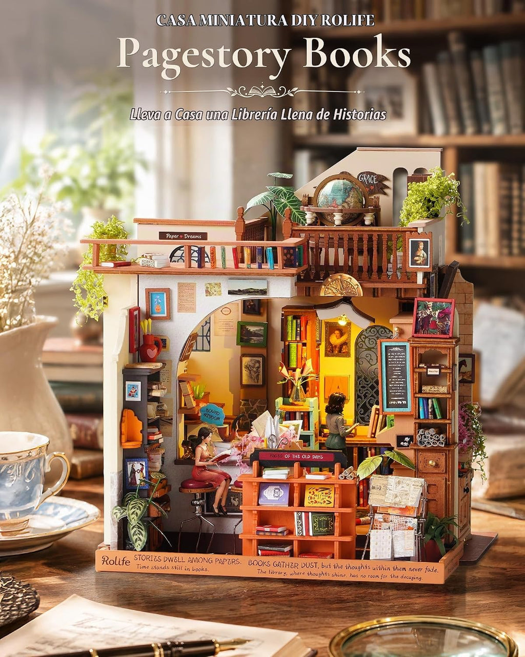 Rolife Kit de librería en miniatura para adultos (nivel maestro)