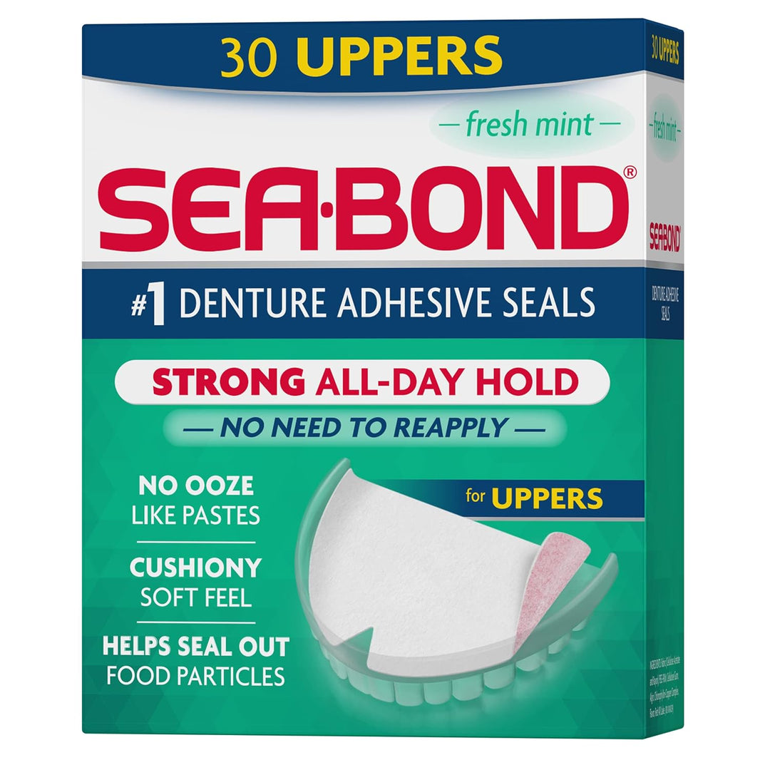 Sea Bond Sellos Adhesivos Seguros para Dentaduras Postizas, Superio...