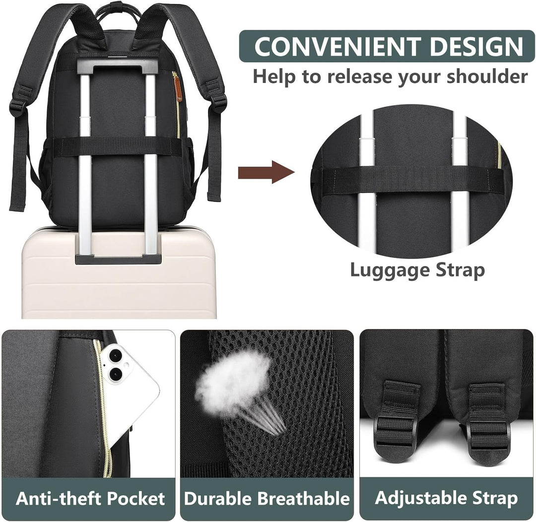 Mochila para laptop para mujer, mochila de trabajo de 15.6 pulgadas...