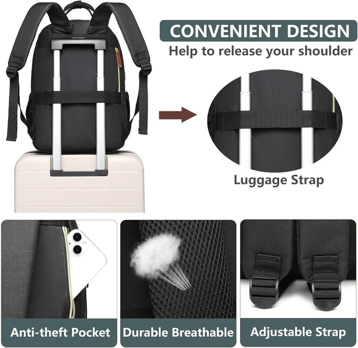 Mochila para laptop para mujer, mochila de trabajo de 15.6 pulgadas...