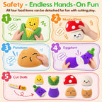 Juguetes sensoriales musicales, juguetes Montessori para bebés de 1 año de edad, frutas y verduras, 6 unidades | Juguete de peluche Montessori sensorial para jugar, juguete de aprendizaje con texturas