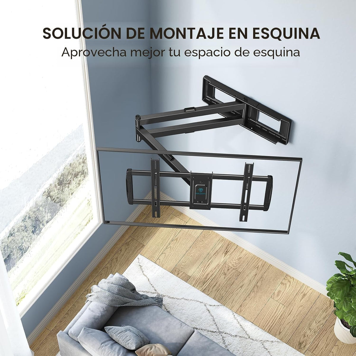 PERLESMITH Soporte de pared de brazo largo para televisores de 42 a 90 pulgadas, soporte de pared de TV de movimiento completo con brazo articulado de extensión de 42.72 pulgadas, giratorio e
