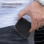 Kings Loot Cartera para hombre, bloqueo RFID, bolsillo para efectivo, negro