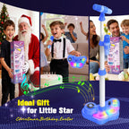 Máquina de karaoke de pie de juguete para niños de 3 a 5 4 a 6 5 a 7 años, regalos de Navidad y cumpleaños para niños de 3, 4, 5, 6, 7, 8 años, micrófono de karaoke recargable para niños con 2