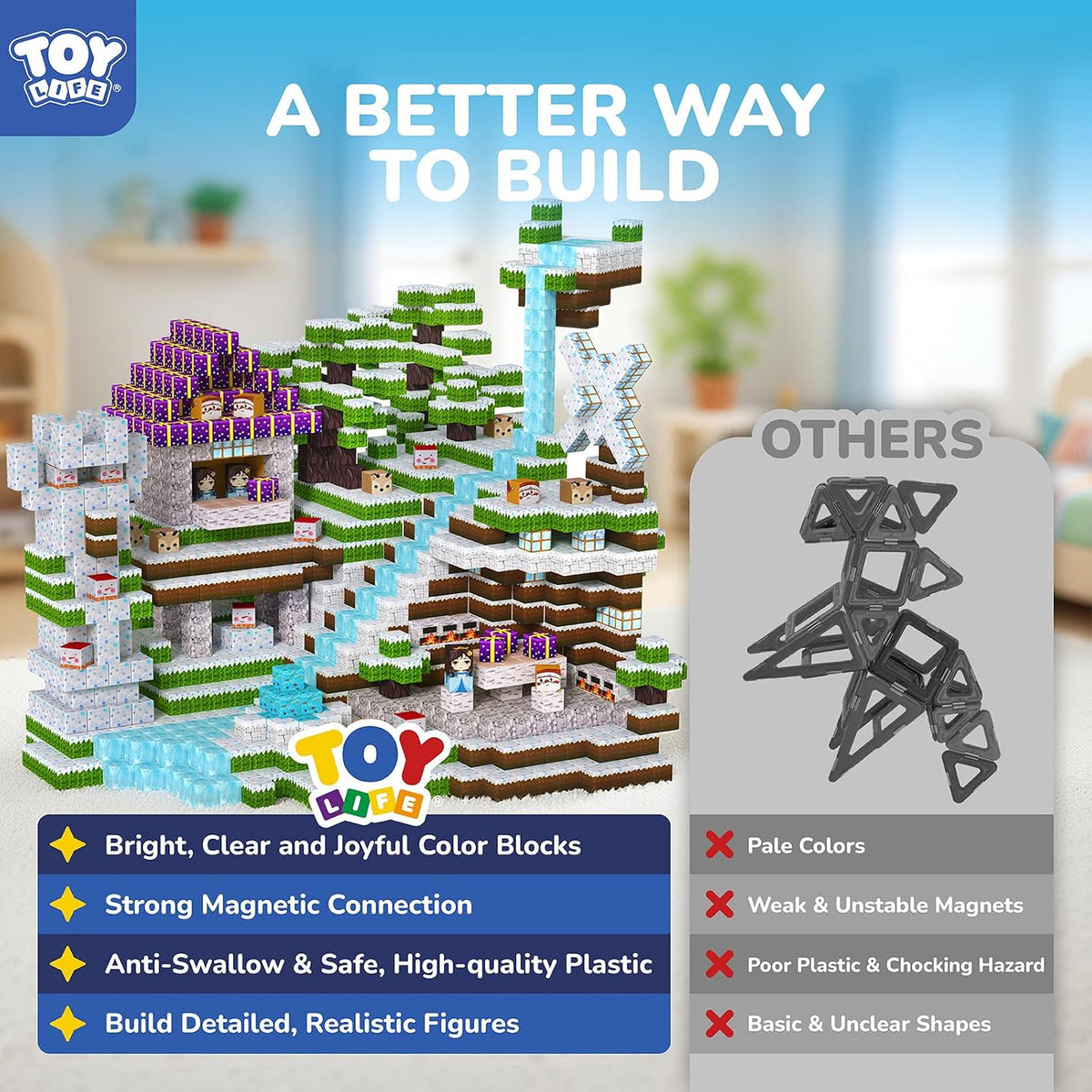TOY Life Bloques de construcción magnéticos, juego de cubos de princesa de