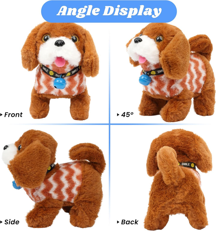 Hopearl Perro caminante Golden Retriever con chaleco marrón, juguet...