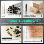DCA Juego de martillo inalámbrico de 20 V, par de 354 in-libra, portabrocas sin llave de 1/2 pulgada, 22500 IPM, 2 velocidades variables, posición 18+1+1, taladro de impacto de potencia con 14 brocas