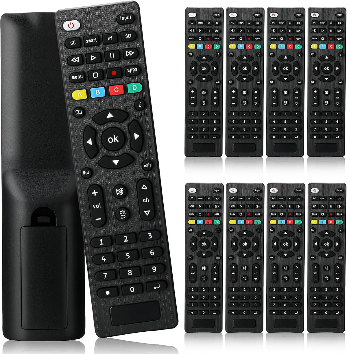 Paquete de 10 unidades de repuesto universales para TV, compatible con todos los televisores inteligentes, LED, LCD, HDTV, serie 3D, para motel, hotel, hogar de ancianos, regular