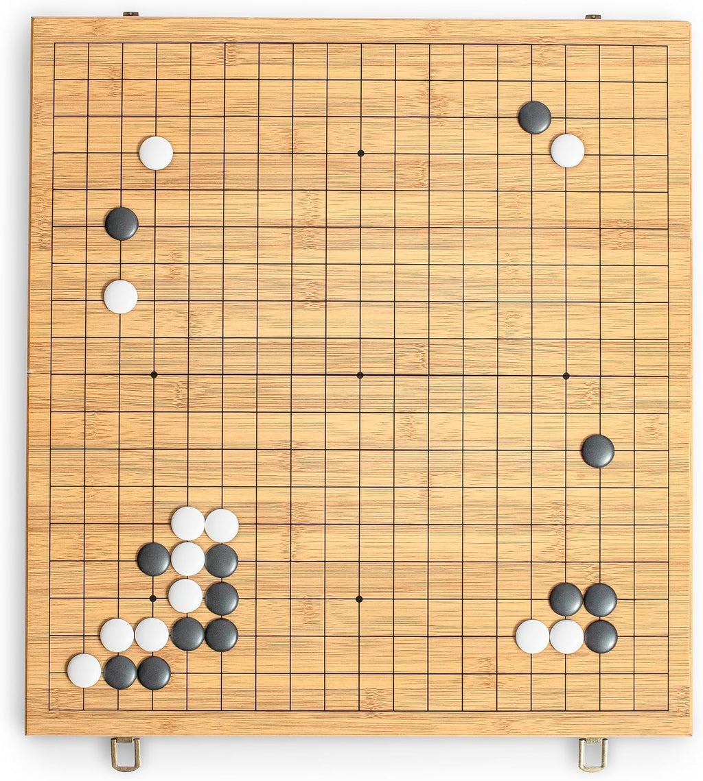 Juego plegable estándar Go - Juego de mesa de estrategia clásico (tablero weiqi19 x19), guía para principiantes de reglas básicas de ir.