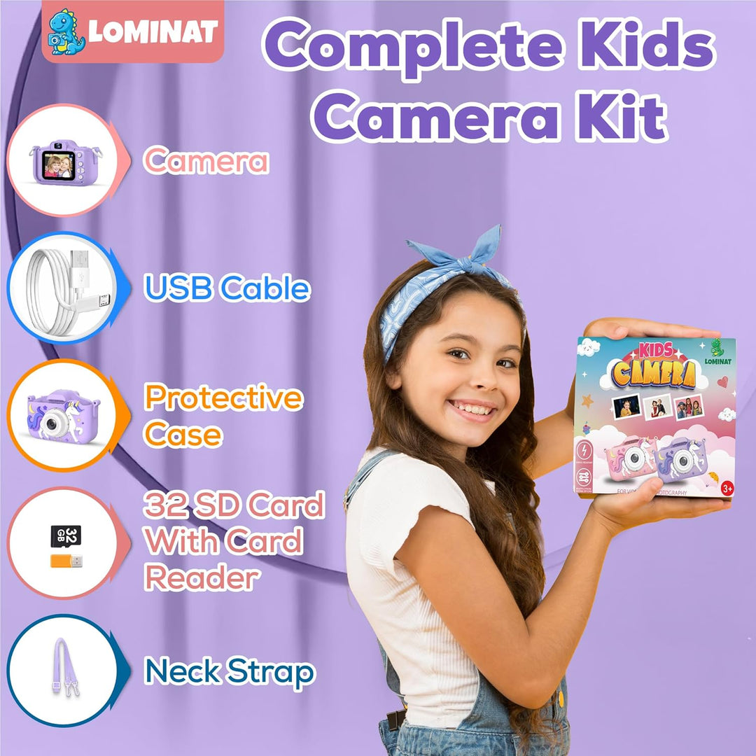 Cámara Unicorn para Niñas de 3 a 12 años, cámara selfie para niñas...