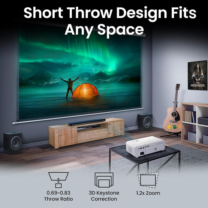 BenQ TK710STi 4K HDR Laser 3200 lúmenes Proyector de corto alcance...