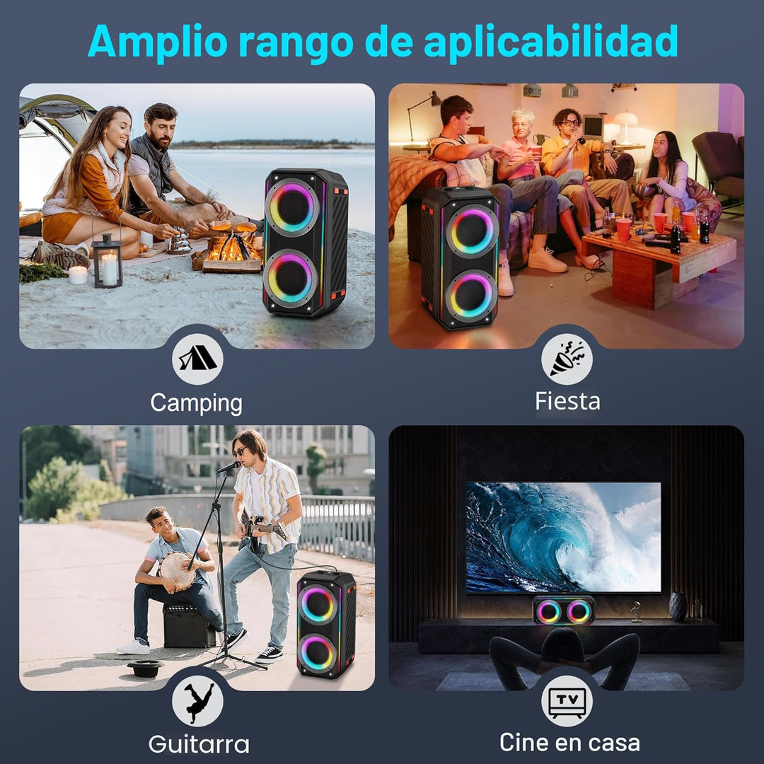 TAMPROAD Altavoz Bluetooth, 300 W de potencia máxima Boombox altavo...