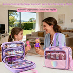 Bolsa de transporte para muñecas compatible con muñecas LOL Surprise, bolsa de transporte compatible con muñecas Barbie de 6 a 12 pulgadas, organizador todo en uno para muñecas y